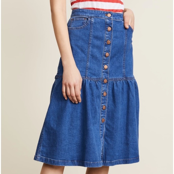DENIM PEASANT/PRARIE MIDI SKIRT🦋 - Picture 2 of 8